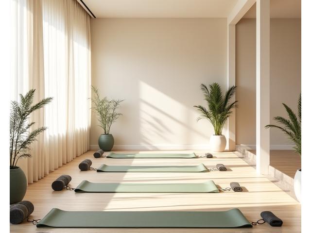 Intérieur serein du studio de yoga Éveil du Lotus à Paris