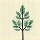 Icône branche d'arbre avec feuilles